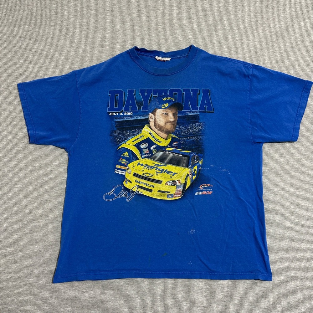 Chase Authentics NASCAR Dale Earnhardt Jr Daytona 2010 T-Shirt Blue Mens XL